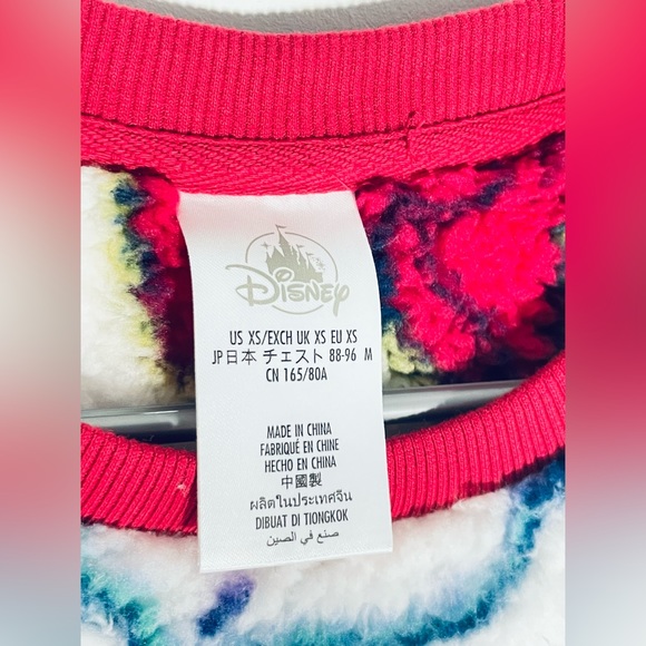 Disney Minnie Mouse Sherpa Fleece Sweater Loose Fit AOP Women’s Size XS #3 - Picture 3 of 6
